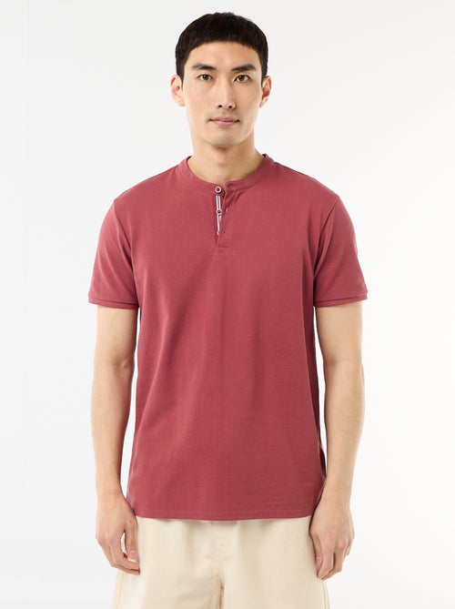 Mandarin Collar Polo Shirt - Kiabi