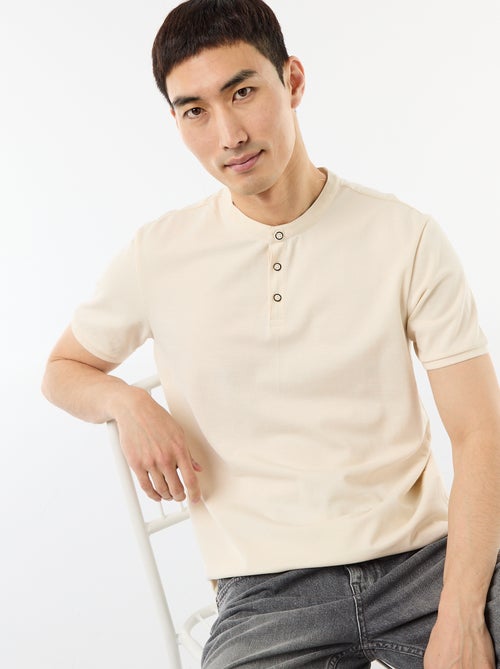 Mandarin Collar Polo Shirt - Kiabi