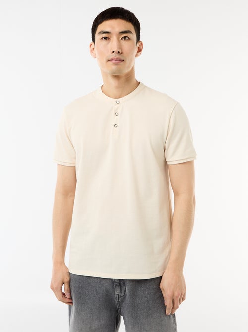 Mandarin Collar Polo Shirt - Kiabi