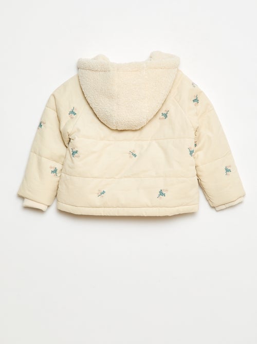 Manteau à capuche en velours - Kiabi