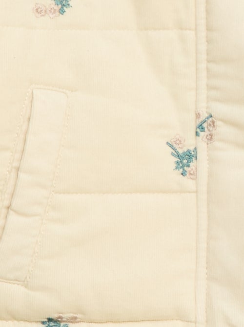 Manteau à capuche en velours - Kiabi