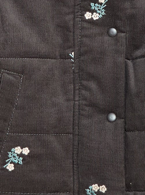 Manteau à capuche en velours - Kiabi