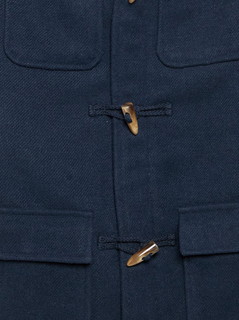 Manteau à capuche et brandebourgs Bleu - Kiabi