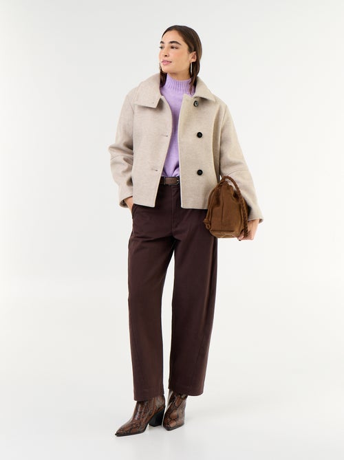 Manteau court effet lainage - Kiabi