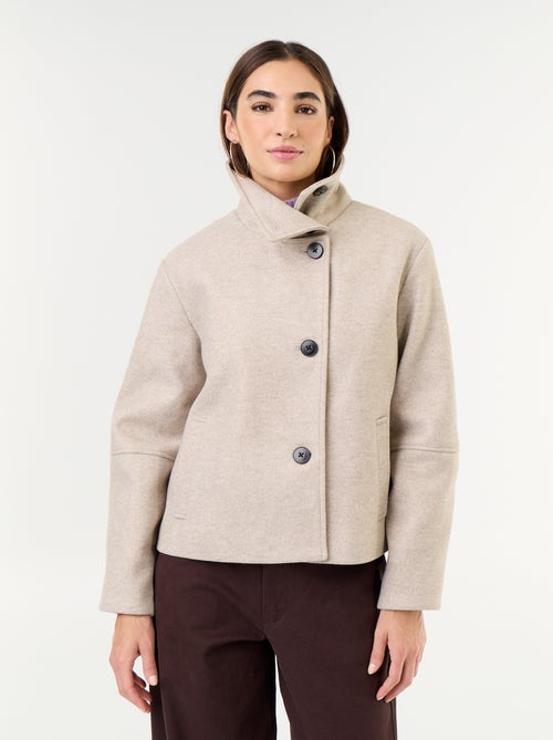 Manteau court effet lainage - Kiabi