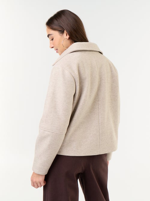Manteau court effet lainage - Kiabi