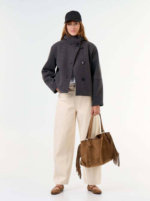 Manteau court effet lainage - Kiabi