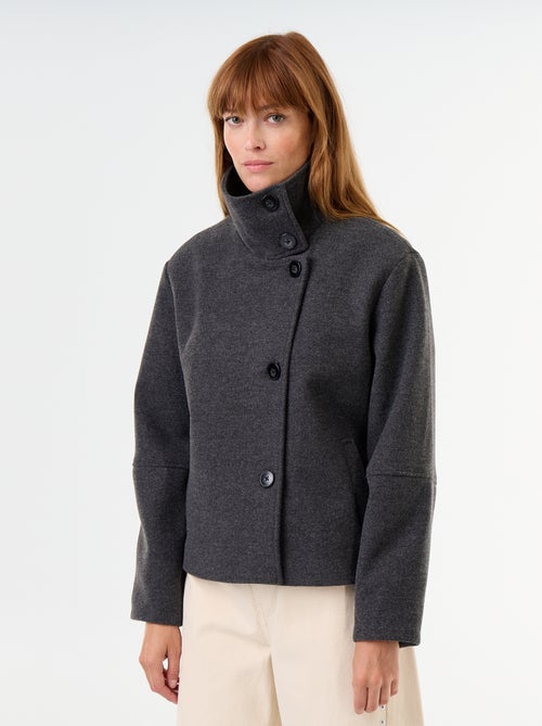 Manteau court effet lainage - Kiabi
