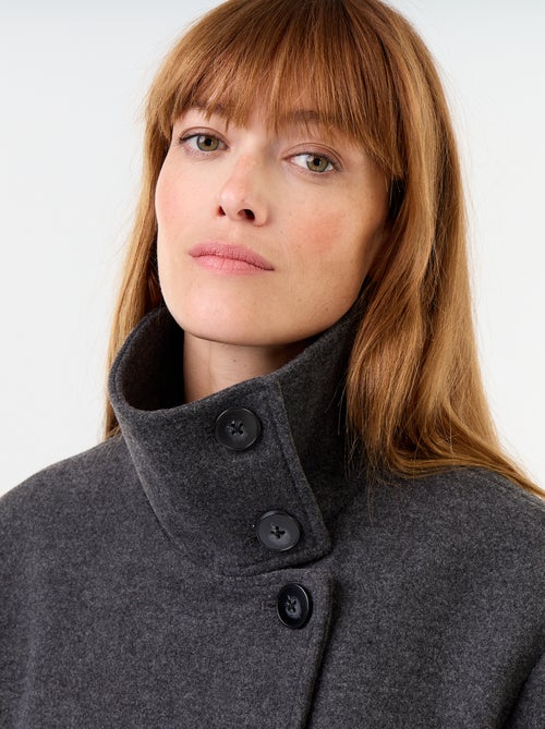 Manteau court effet lainage - Kiabi