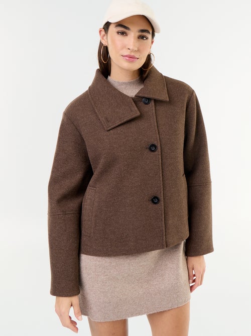 Manteau court effet lainage - Kiabi