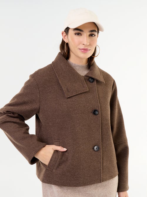 Manteau court effet lainage - Kiabi