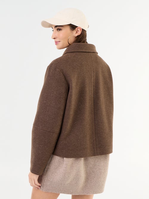 Manteau court effet lainage - Kiabi