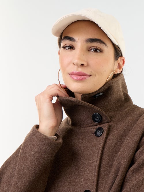 Manteau court effet lainage - Kiabi