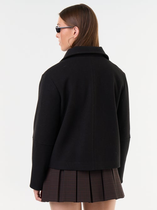 Manteau court effet lainage - Kiabi