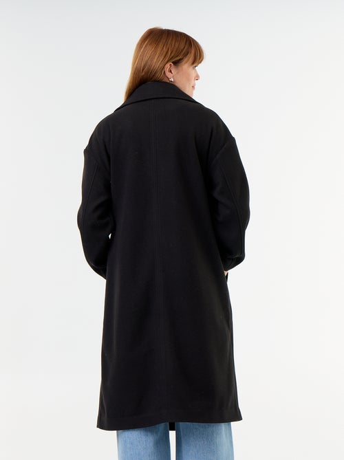 Manteau long effet lainage à col tailleur - Kiabi Manteau long effet lainage à col tailleur - Kiabi