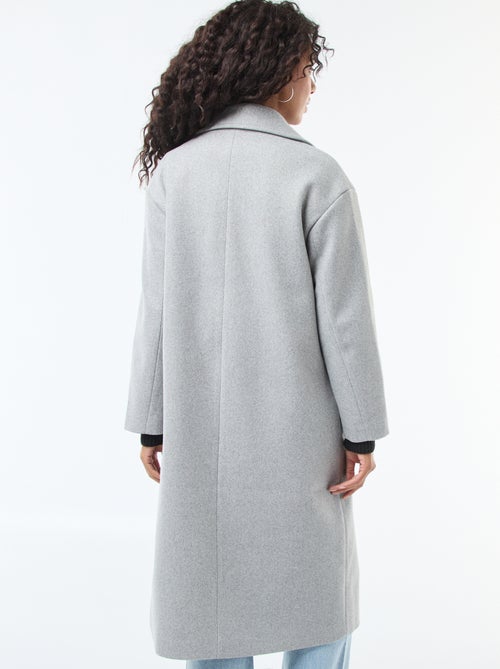 Manteau long en faux lainage - Kiabi