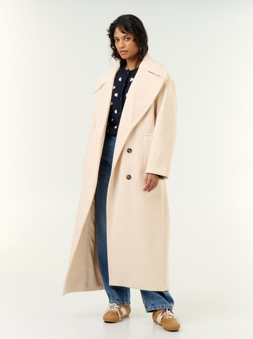 Manteau long esprit lainage - Kiabi