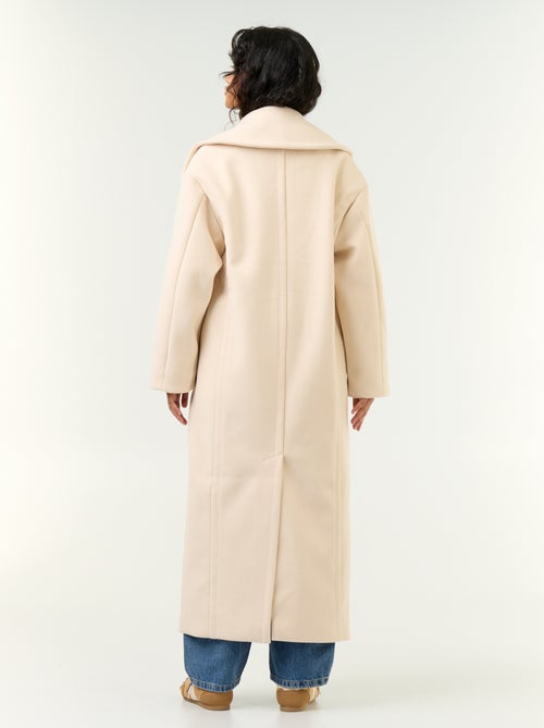 Manteau long esprit lainage - Kiabi