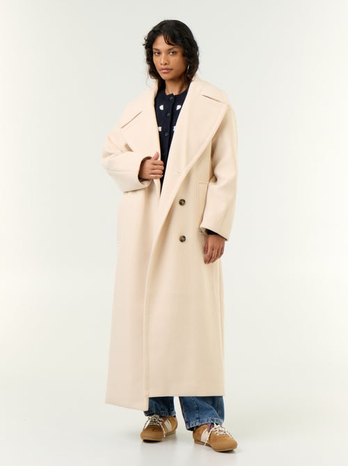 Manteau long esprit lainage - Kiabi
