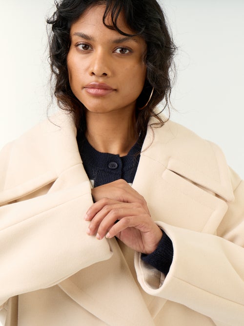 Manteau long esprit lainage - Kiabi