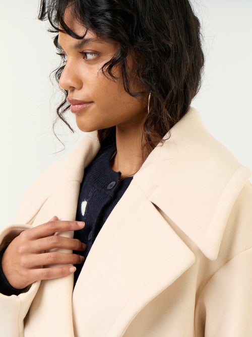 Manteau long esprit lainage - Kiabi