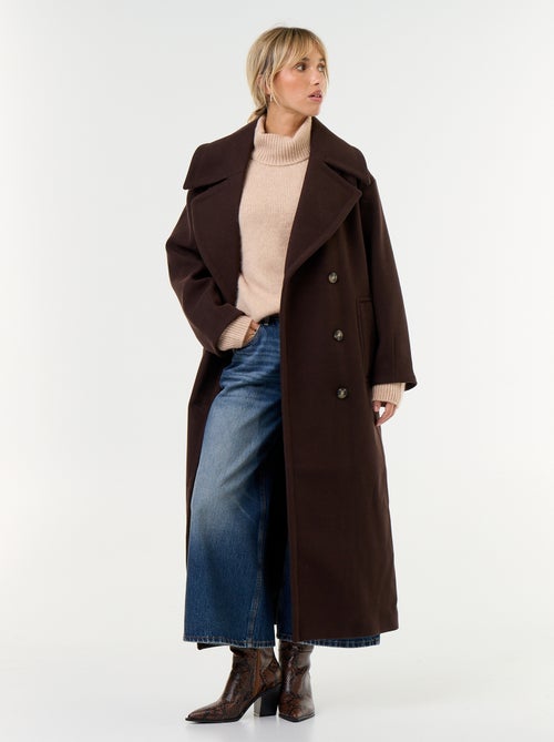 Manteau long esprit lainage - Kiabi
