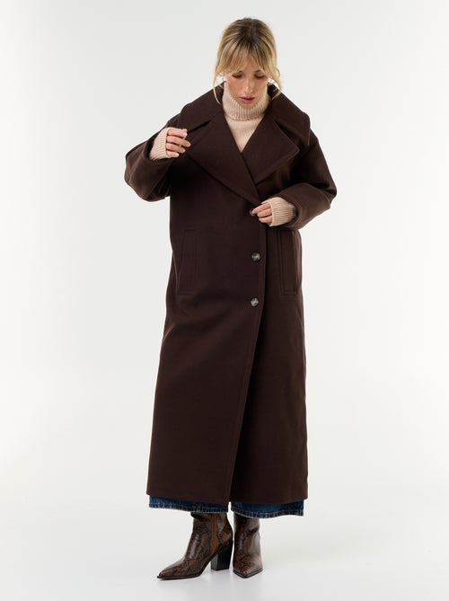 Manteau long esprit lainage - Kiabi