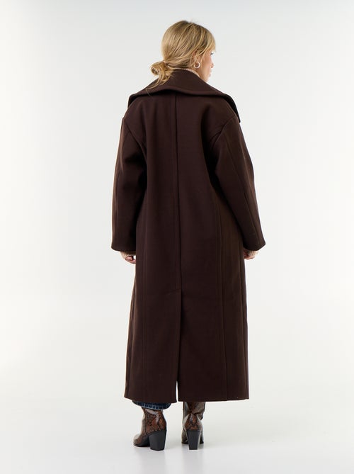 Manteau long esprit lainage - Kiabi