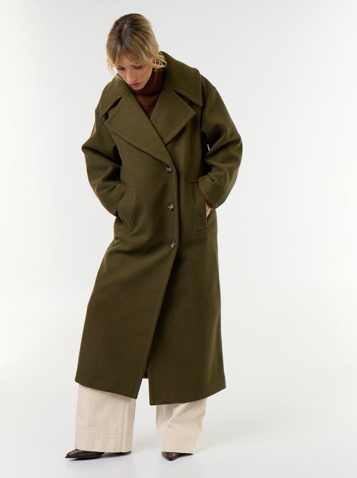 Manteau long esprit lainage - Kiabi