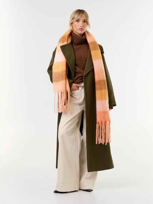 Manteau long esprit lainage - Kiabi
