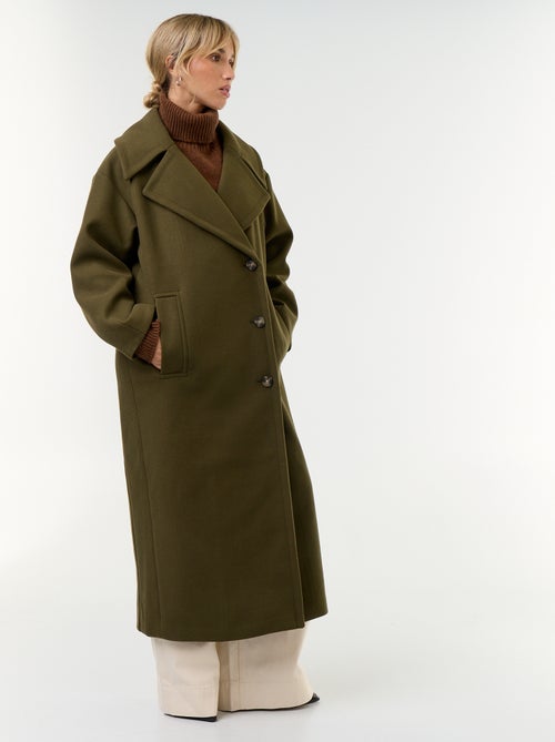 Manteau long esprit lainage - Kiabi