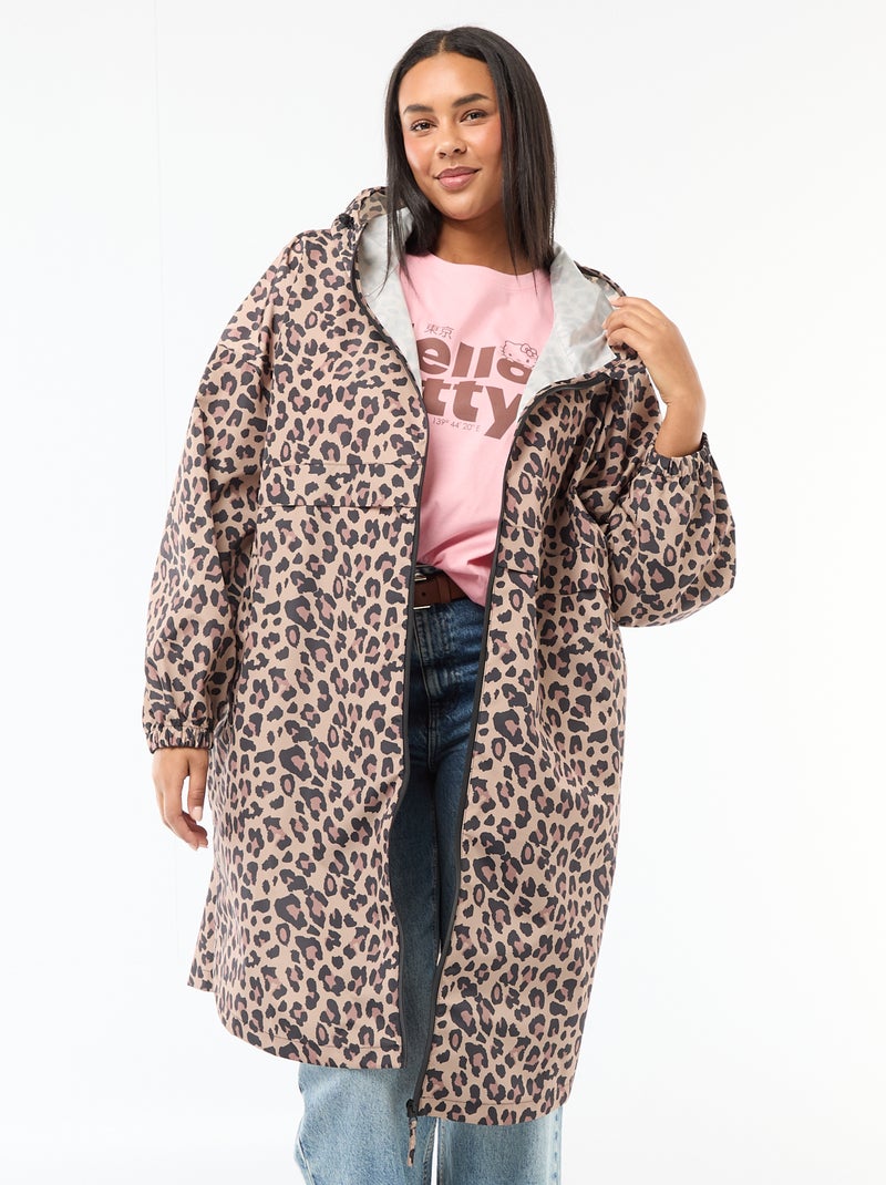 Mantella antipioggia idrorepellente con cappuccio Beige - Kiabi