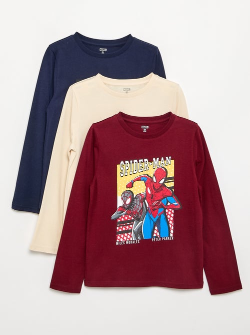"Marvel" "Spiderman" Long-Sleeved T-Shirt 3-Pack - Kiabi