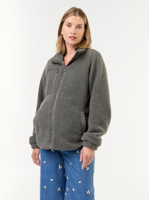 Maternity and Babywearing Faux Shearling Jacket - Kiabi