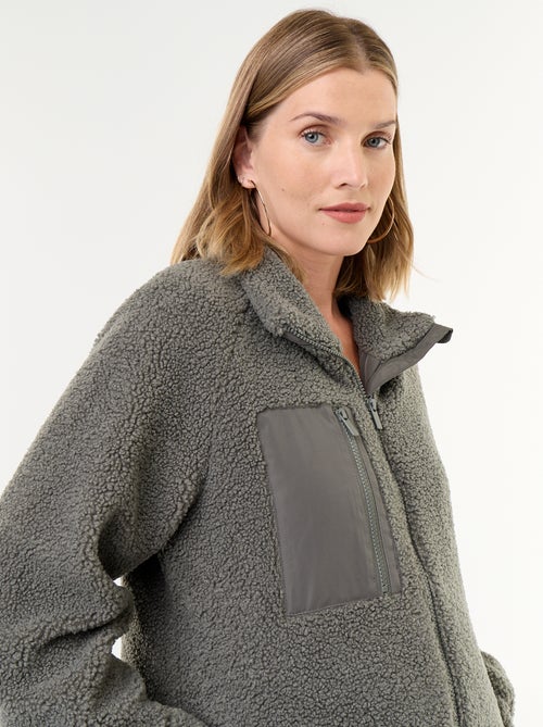Maternity and Babywearing Faux Shearling Jacket - Kiabi