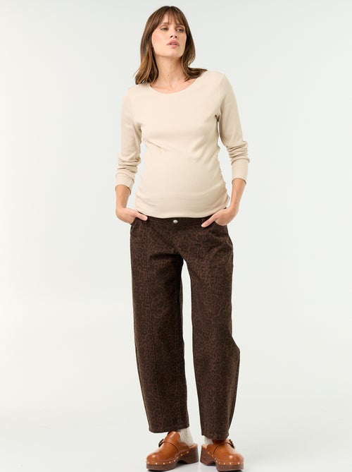 Maternity barrel-cut denim trousers - Kiabi Maternity barrel-cut denim trousers - Kiabi