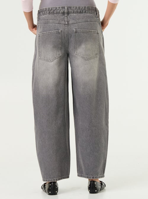 Maternity barrel-cut denim trousers - Kiabi