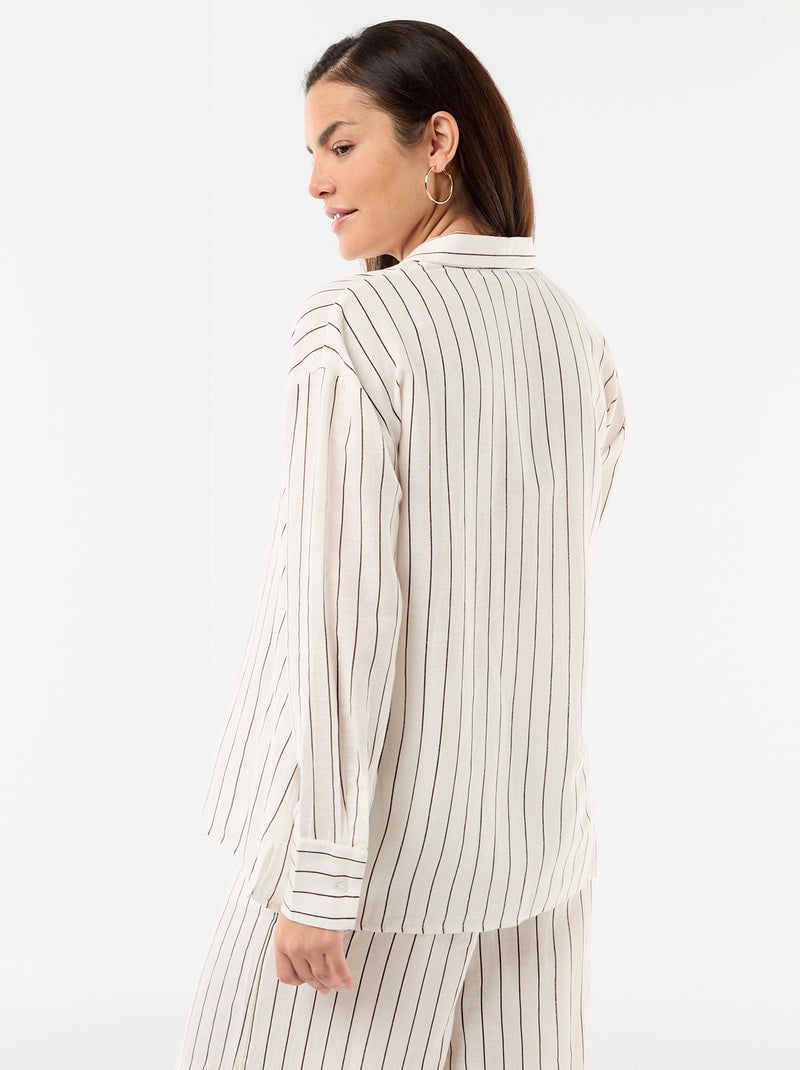 Maternity Blouse in Linen Blend White - Kiabi