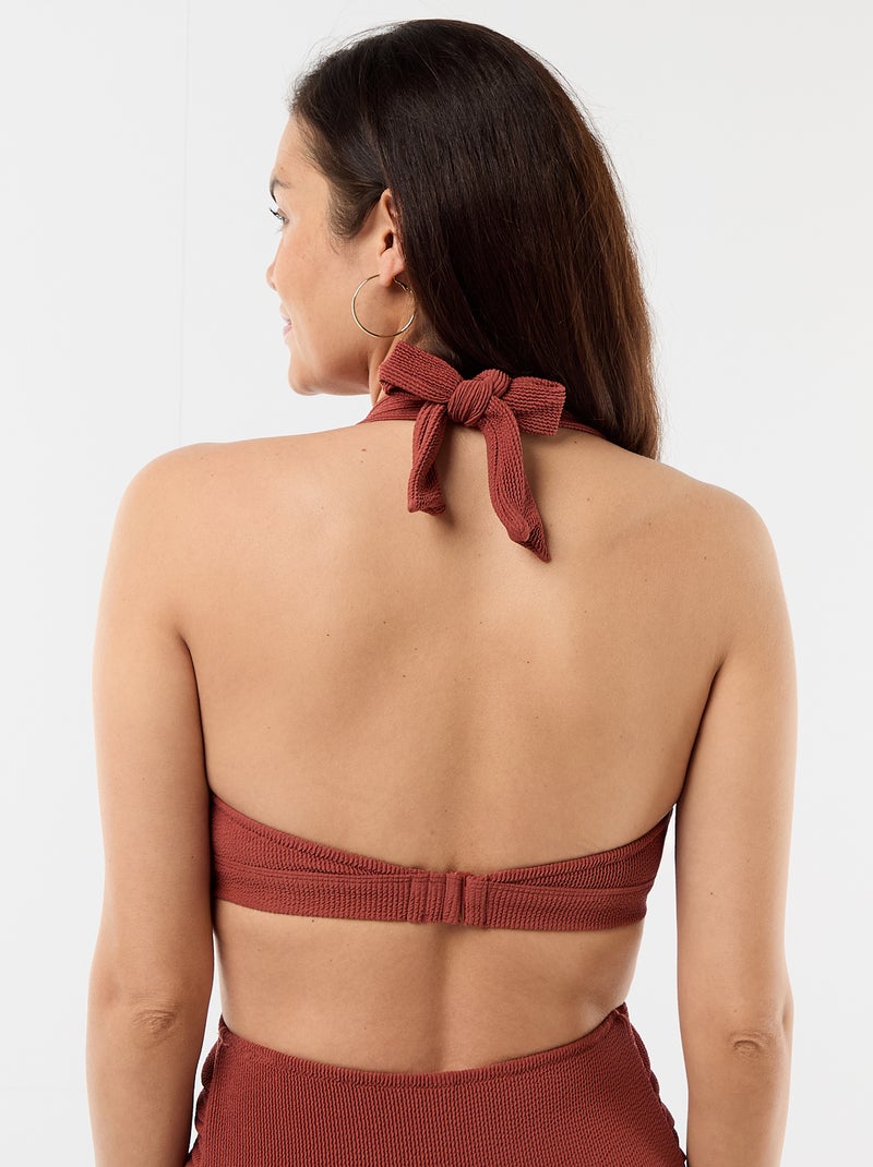 Maternity Ribbed Swimsuit Bra Brown - Kiabi