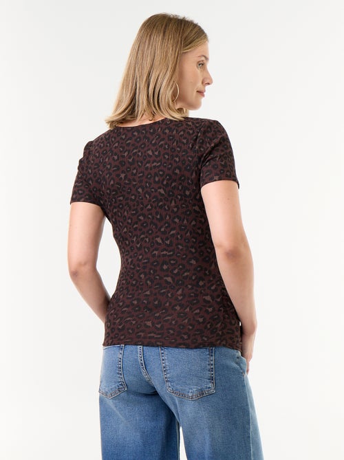 Maternity t-shirt with wrap neckline - Kiabi Maternity t-shirt with wrap neckline - Kiabi