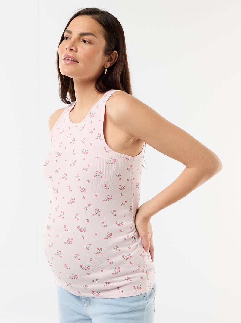 Maternity tank top with American armholes Pink - Kiabi