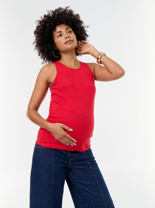 Maternity tank top with American armholes - Kiabi Maternity tank top with American armholes - Kiabi