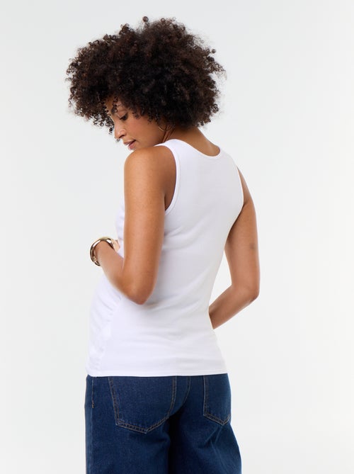 Maternity tank top with American armholes - Kiabi Maternity tank top with American armholes - Kiabi