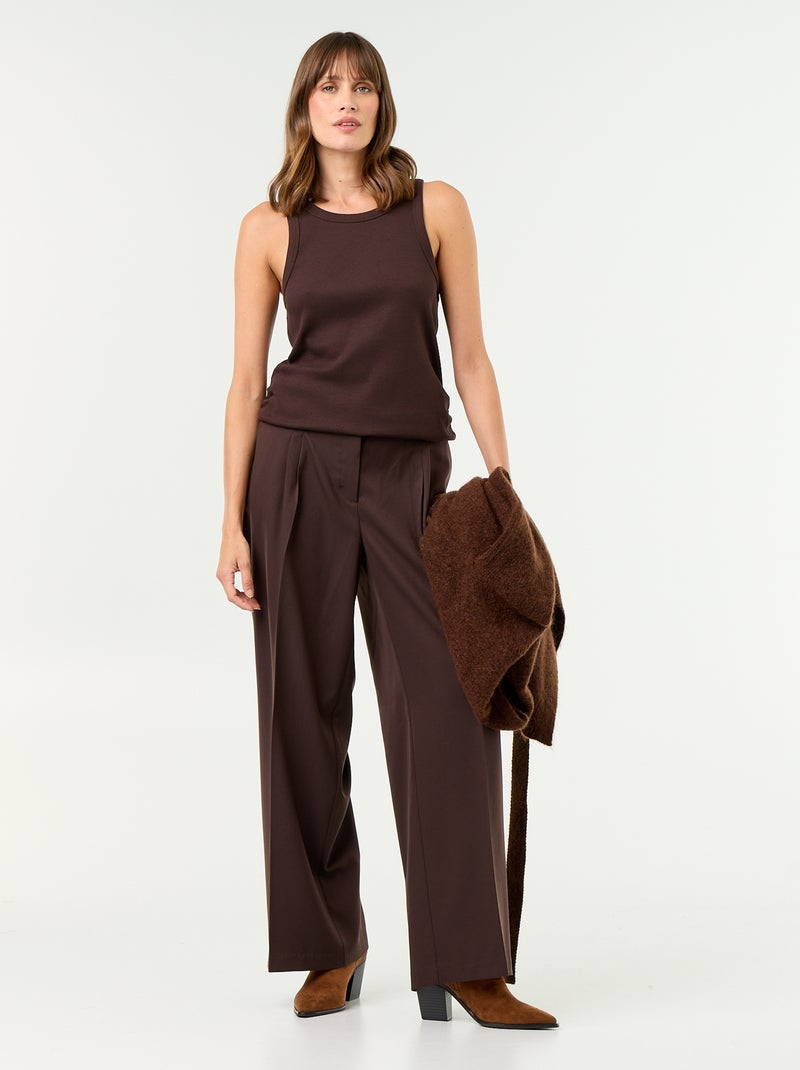 Maternity Tank Top with Cutaway Armholes Brown - Kiabi