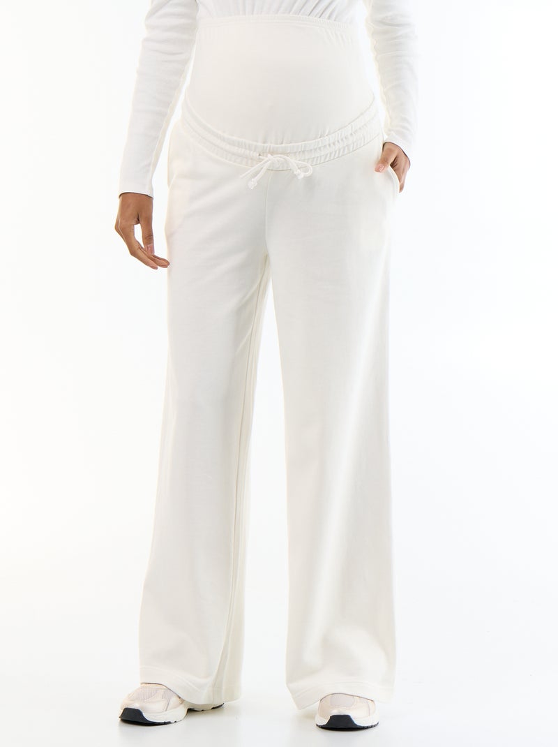 Maternity wide leg French terry joggers White - Kiabi