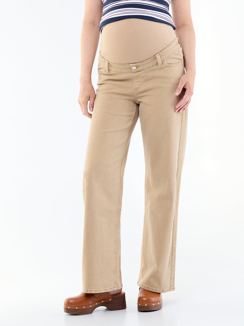 Maternity wide leg trousers Beige - Kiabi
