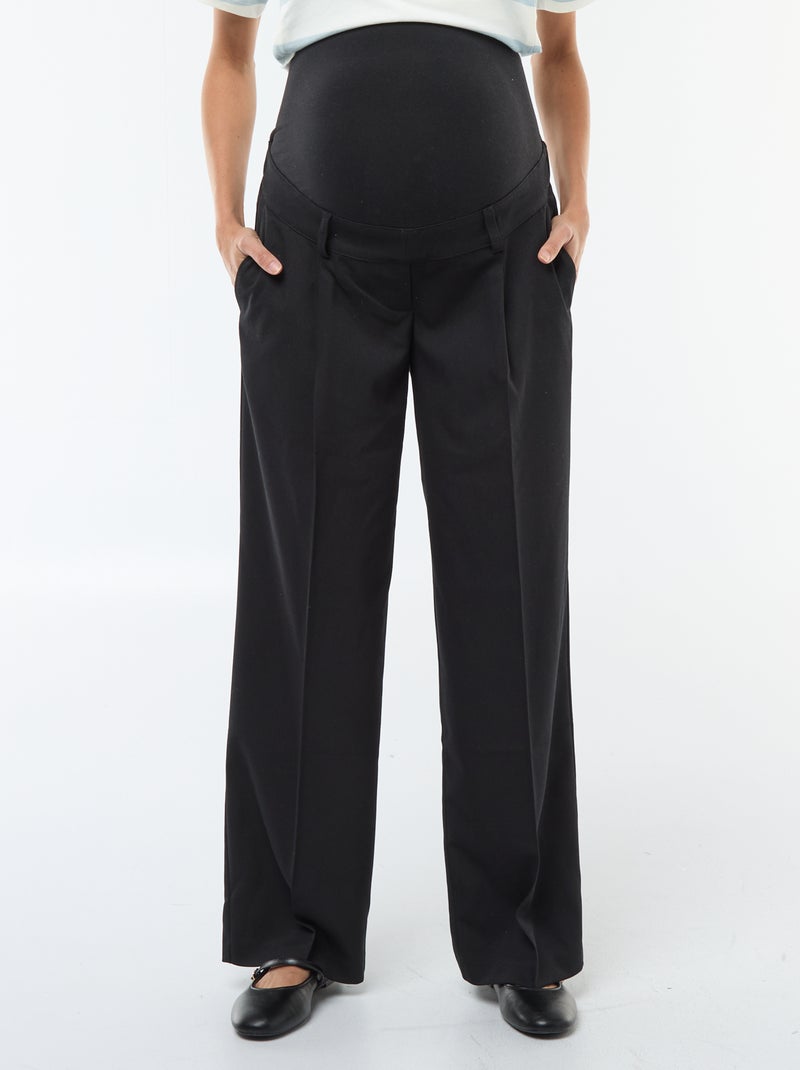 Maternity Wide Leg Trousers Black - Kiabi