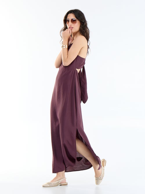 Maxikleid aus Satin mit Spaghettiträgern - Kiabi Maxikleid aus Satin mit Spaghettiträgern - Kiabi