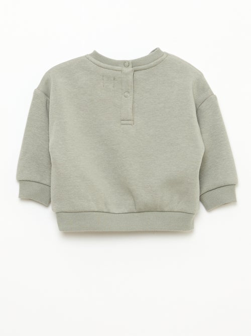 Melierter Sweatshirt mit weichem Velours-Innenfutter - Kiabi