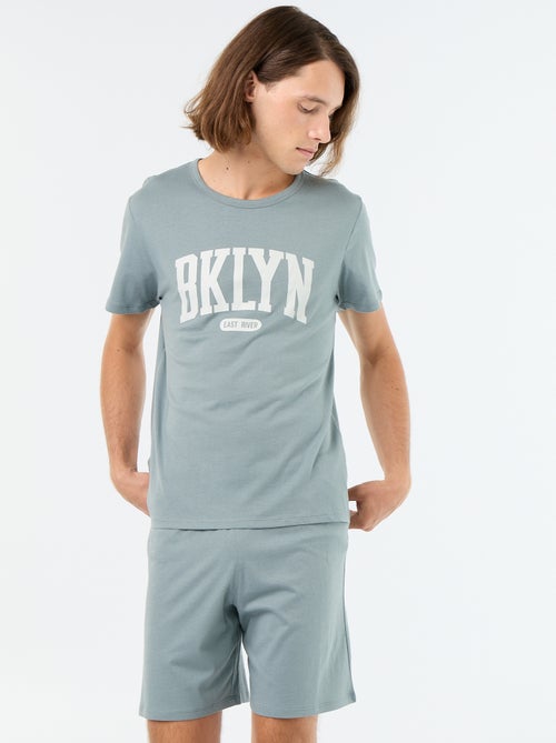 Men's 2-Piece Short Pajama Set - T-shirt & Shorts - Kiabi